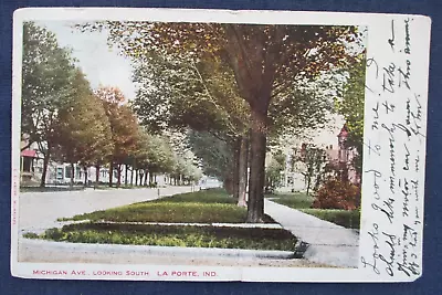 1906 La Porte Indiana Michigan Ave Street & Homes Postcard • $4.99