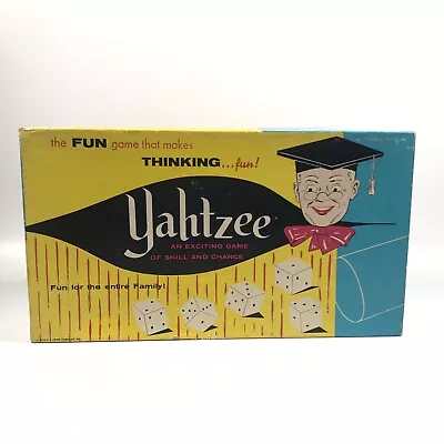 Vintage 1956 ORIGINAL YAHTZEE Dice Family Board Game E.S. Lowe Co #950 • $12.69