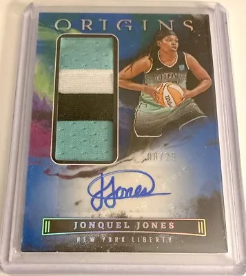 Jonquel Jones 2023 Panini Origins WNBA Jersey Autograph Blue Parallel Sn 08/25 • $49.95