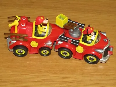 Disney's Mickey Mouse & Goofy Pull Back And Go Car Fire Truck Great Condition • £10