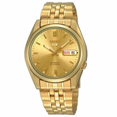 Seiko SNK366K1 Automatic Stainless Steel Gold Plated Casual Analog Men's Watch • $170.72