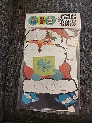 Gag Tags Christmas Santa Holiday Giant Papercraft Gift Tags Lot Of 3 Vintage • $17.99