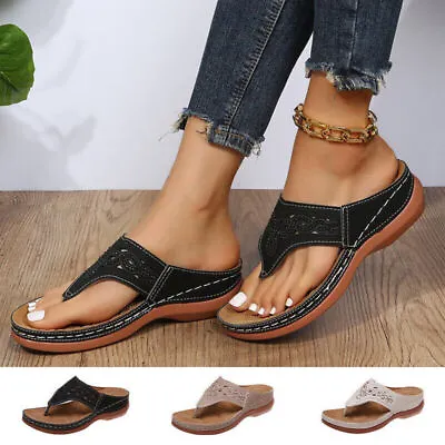 £11.98 • Buy Womens Arch Support Soft Cushion Flip Flops Thong Sandals Slippers Shoes Size UK