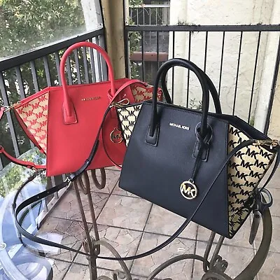 $235 • Buy Michael Kors Lady Large Leather Satchel Messenger Crossbody Purse Bag Handbag  