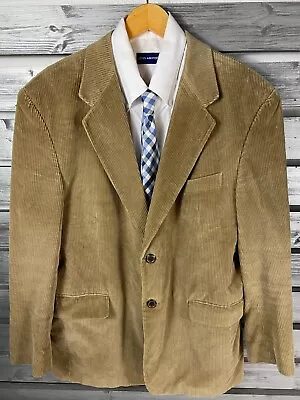 Vintage Stafford Brown Corduroy Two Button Sport Coat Blazer Jacket Mens 42R • $20.09