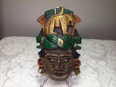 $24.99 • Buy Aztec Mayan Jaguar Warrior Mask Mexico Plaster Sculpture Plaque Wall Art