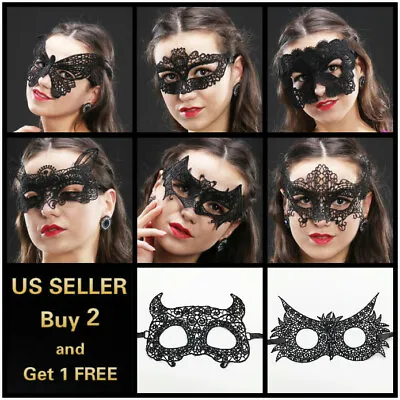 Sexy Women Black Lace Eye Face Mask Masquerade Party Ball Prom Halloween Costume • $3.69