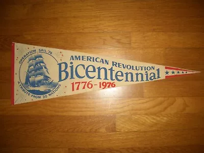 Vintage 1976 Operation Sail American Revolution Bicentennial Pennant Banner • $9.95