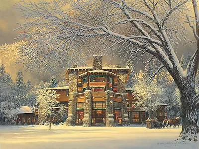 $450 • Buy  Christmas Eve At The Ahwahnee  William S. Phillips Fine Art Giclee Canvas