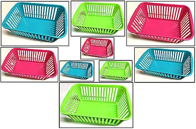 £4.49 • Buy Plastic Storage Basket Available In 5 Colours & 3 Sizes 
