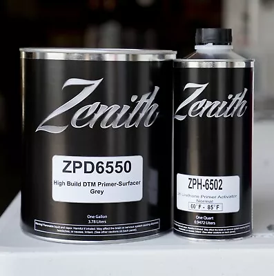 Zenith ZPD6550 Auto 2K Urethane High Build DTM Primer Surfacer GREY GALLON Kit! • $99.99