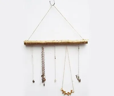 £12.99 • Buy 40cm HAZEL Wooden Tree Branch Rustic Stick Hanger Jewellery Necklace Display
