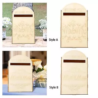 Wedding Card Box Wedding Decor Unpainted Wood With Slot Rustic Envelope Gift • $38.60