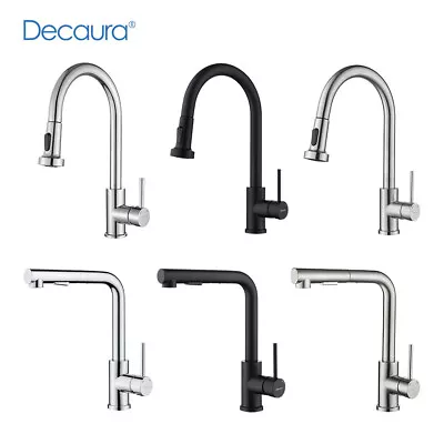 Decaura Kitchen Tap Sink Mixer Taps Faucet Pull Out Brushed Nickel/Chrome/Black • $91.99