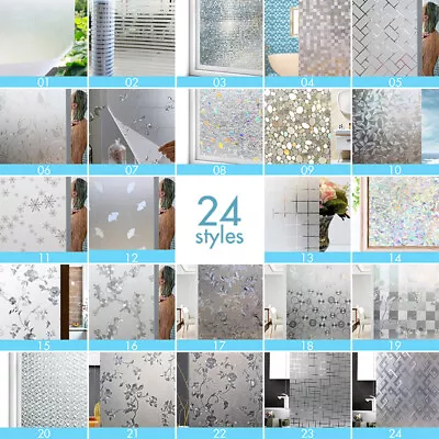 45*200cm Window Glass Frosted Privacy Film Static Cling PVC Sticker Reuse Remove • $20.79