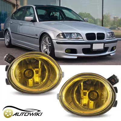 Fog Lights For 01-06 BMW E46 3 Series/ 01-03 M3 M5 Bumper Lamps Yellow Lens PAIR • $32.99