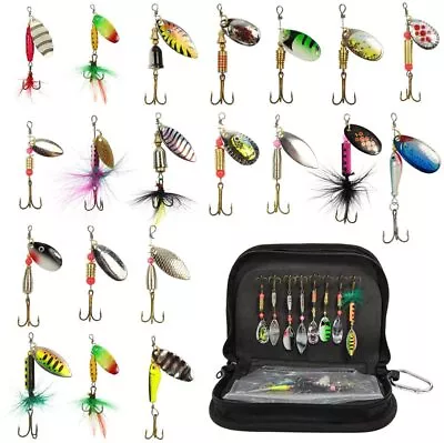 $27.97 • Buy 20pcsFishing Spinner Kit Spinnerbaits Fishing Spinning Lure Metal Bait Bass Lure