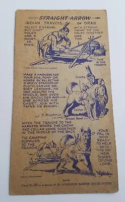 1949 Nabisco Shredded Wheat Straight Arrow Book 1 Collector Card #35 Travois • $3.99