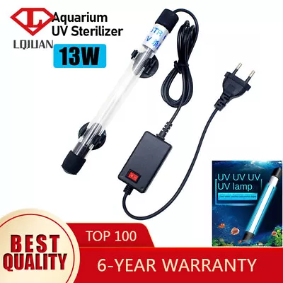 13W Aquarium Submersible UV Light Pond Fish Tank Germicidal Clean Lamp UK Plug • £12.92