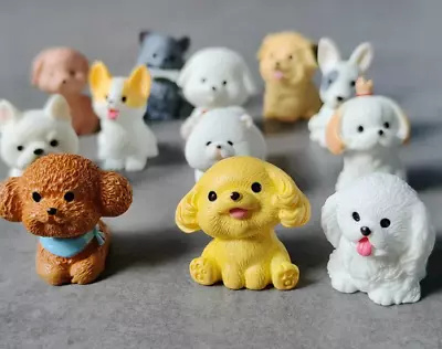 Miniature Smiling Dog Figurines 6 Pack • $15