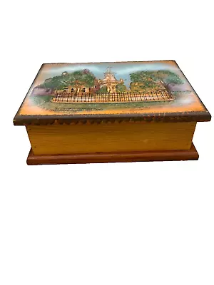 RARE Vintage HANOVER (PA) FOUNTAIN Center Square Wood Box Jill Dehoff Artist • $75.99