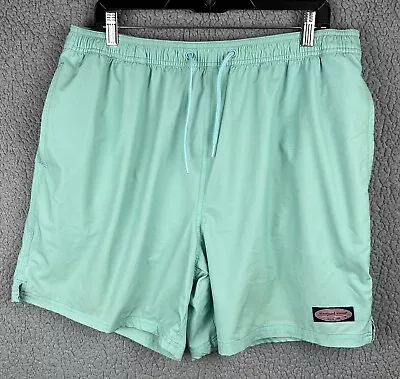 Vineyard Vines Swim Shorts Mens Extra Large Blue Green Trunks Drawstring Waist • $16.97