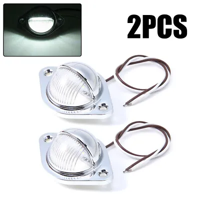 2x Universal Chrome LED License Plate Tag Lights Lamps For Truck SUV Trailer Van • $8.95