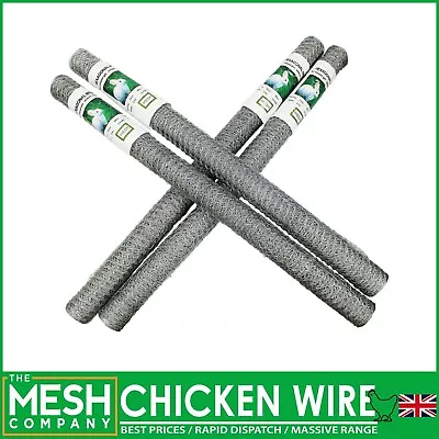 1/2 (13mm) Galvanised Chicken Wire Hex Mesh Rabbit Net Fence Run 5m X 900mm Roll • £59.99