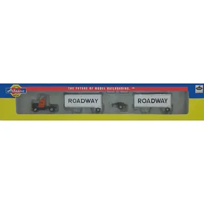 Athearn 13877 N-Scale Roadway Mack R Semi Tractor Tow Dolly & 28' Pup Trailers • $79.95