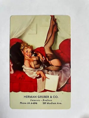 Gil Elvgren Pinup Lady Pin Up Woman USA Advert Swap Playing Card X1 Retro Phone • $1.96