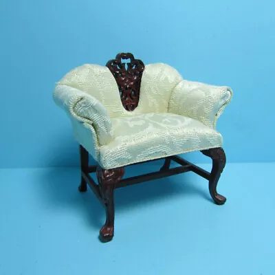Dollhouse Miniature Off White Severin Suitor Arm Chair Platinum Collection P3448 • $73.79