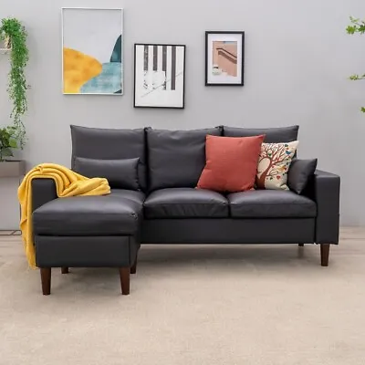 L Shaped Couch Reversible Sectional Fabric Sofa Set Convertible Sofa Living Room • $269.99