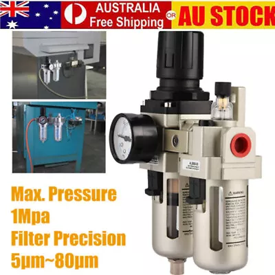 3/8  Air Compressor Lubricator Water Separator Trap Filter Regulator Gauges AU • $49.86