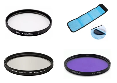 $24.74 • Buy 55mm Thread Camera Lens Bundle UV CPL FLD Filter Storage Bag For Sony Lens