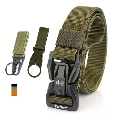 2.5cm Thin Tactical Belt Soft Real Nylon Metal Buckle Techwear Military Belt • $13.39