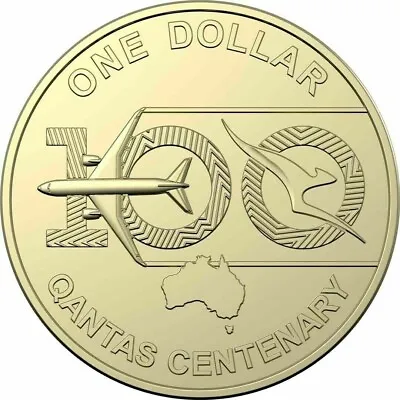 2020 - 100 Years Of Qantas 1 Dollar Coin- HIGH GRADE!! • $6.50