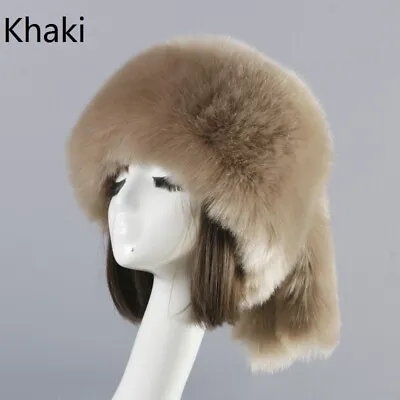 Lady Faux Fur Hat Beanie Cap Thermal Winter Outdoor Skiing Russian Ushanka Furry • £21.41