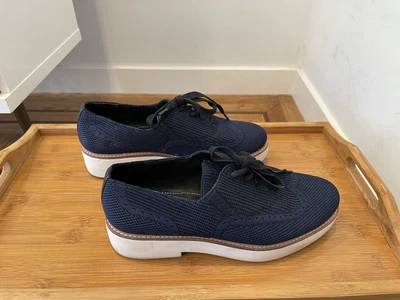 $29 • Buy Zara Navy Ofxord Shoes Women Size 7.5
