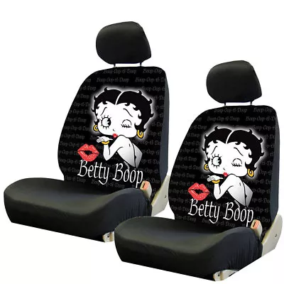 $48.96 • Buy New Betty Boop Kiss Red Lips Car Truck 2 Front Seat Covers & Headrest Covers Set
