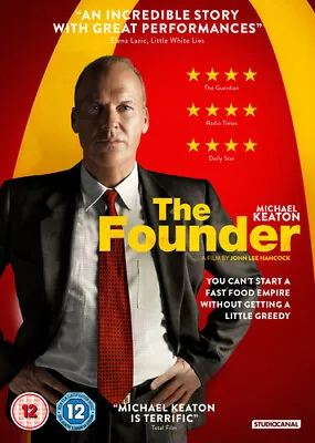 The Founder DVD (2017) Michael Keaton Hancock (DIR) Cert 12 Fast And FREE P & P • £4.48