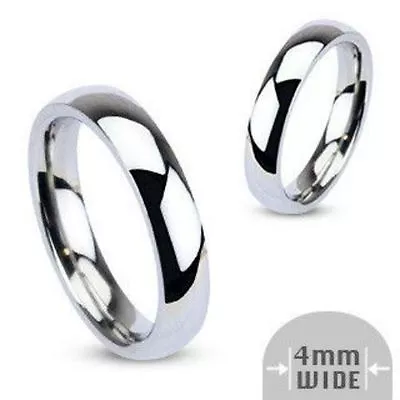 Silver Stainless Steel Ring Comfort Fit Plain Wedding Band 3MM-6MM Sizes 5-12 • $6.89