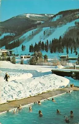 $5.95 • Buy CO, Colorado  VAIL VILLAGE INN  Snow & Swimmers~Pool  ROADSIDE  Chrome Postcard