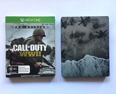 Xbox One Call Of Duty WWII WW2 Collectors Steelbook + COMPLETE + EXCELLENT COND. • $43.20