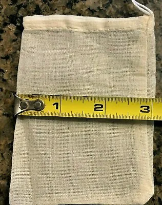 Small Reusable Drawstring Cotton Tea Infuser Bag (3  X 4'') • $2.69