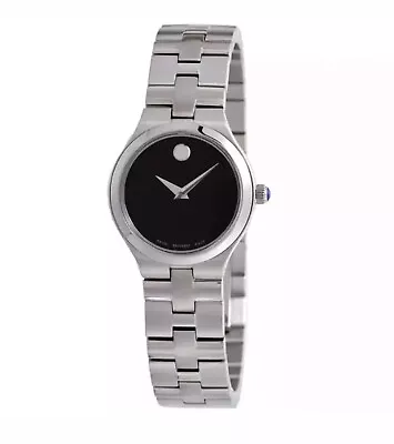 Brand New Movado Juro Women's Stainless Steel Black Dial Watch 0607444 • $299