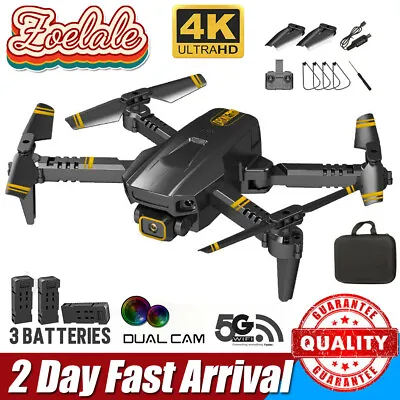 $46.79 • Buy 5G 4K GPS Drone HD Camera Drones WiFi FPV Foldable RC Quadcopter +3 Battery