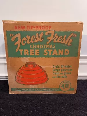 Vtg Peerless Brand  Forest Fresh  Live Christmas Tree Stand. Tip-Proof 7 Quarts • $38.99