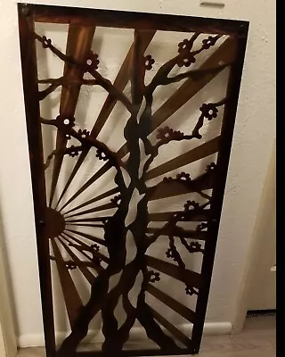 Metal Wall Art Large Rustic Copper Sun 48  Indoor Outdoor Steel Tree Wall Decor • $425