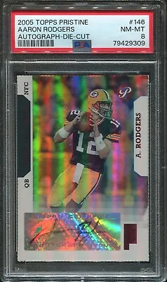 PSA 8 2005 Topps Pristine Die-Cut Auto Aaron Rodgers /20 #146 Packers RC RARE • $3500