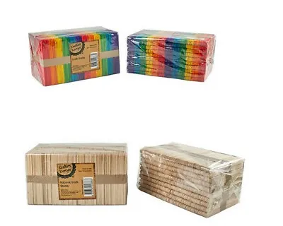 1000 Wooden Craft Sticks Paddle Pop Popsicle Coffee Stirrers Ice Cream Bulk  • $23.95